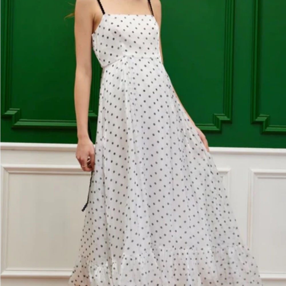 Sister Jane White and Black Polka Dot Maxi Dress